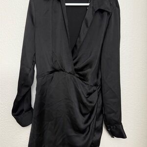 Zara Black Satin Dress